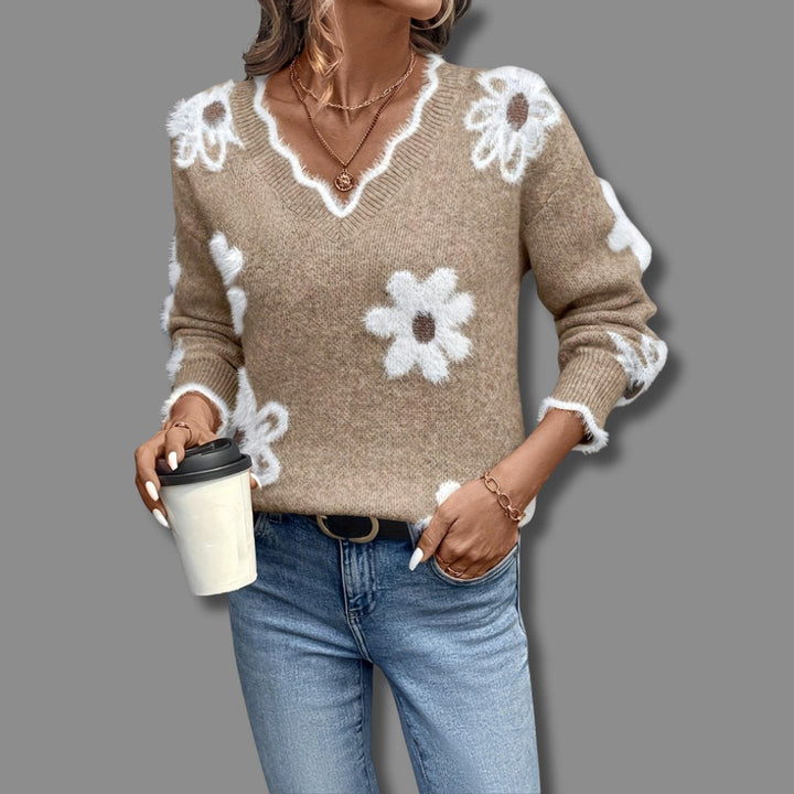 Camila | Women's V-Neck Long Sleeve Sweater