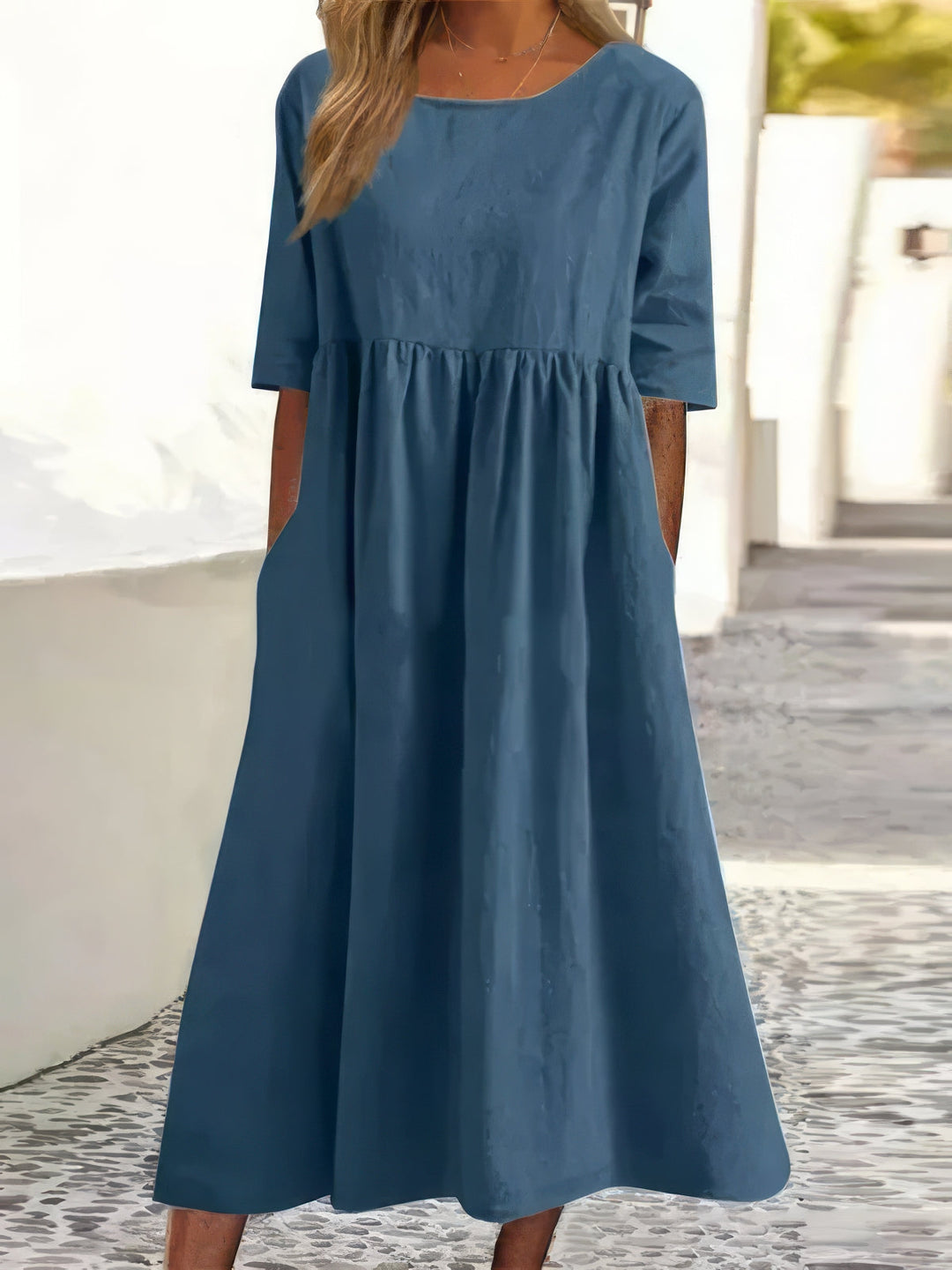 Maikee | Women's Mini Dress with Round Neckline and Pockets