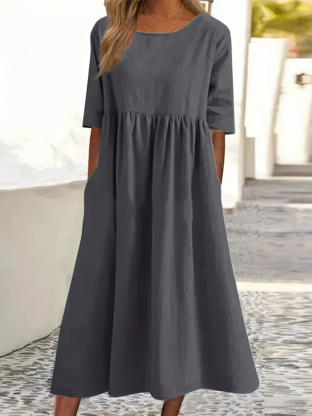 Maikee | Women's Mini Dress with Round Neckline and Pockets